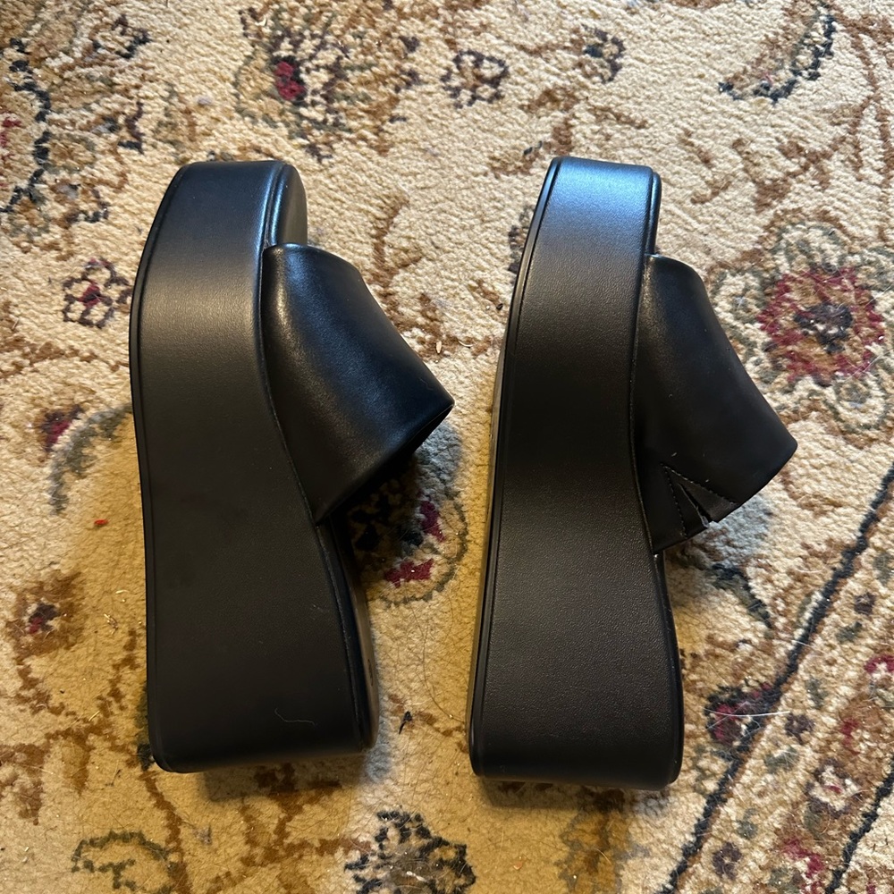 Black Chunky Platform Sandals